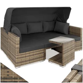 Tectake San Marino Aluminium Rattan Lounge grau