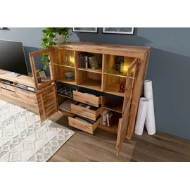 MASSIVMOEBEL24.DE Highboard 155 x 140 x 43 cm Beige