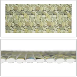 Relaxdays Weichschaummatte, zuschneidbar, Bad, Sauna, Pool, Antirutschmatte, Design Steine, B x T ca. 65 x 150 cm, braun