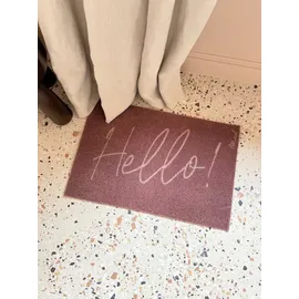 Mad About Mats Fußmatte Arie,Fußabtreter für Außen, mit Spruch Hello in Dusty pink, Outdoor & Indoor, rutschfest, Strapazierfähig, 50 x 75 cm
