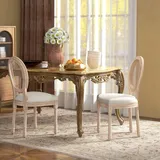 Homcom Esszimmerstuhl Küchenstuhl Polyester Cremeweiß 2er Set