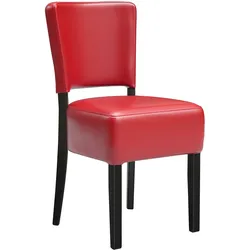 2er-Set Bistrostuhl | Leder | Rot | Gastrostühle, Bistrostühle Gepolstert