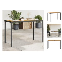 vidaXL Gartentisch Gartentisch mit Akazienholz-Platte 115x54x74 cm Polyrattan Esstisch schwarz
