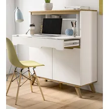 inn.furn Sekretär in Weiß und Eiche 100 cm Hygge