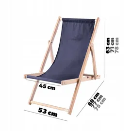 Kadax Holzliegestuhl, Dunkelblau Holz, Sonnenliege bis 120kg, -