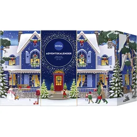 NIVEA Adventskalender 2025 – 24 Türchen mit verwöhnenden Überraschungen, Weihnachtskalender mit Pflegeprodukten, Pflegeset für die Adventszeit, NIVEA und Labello Produkte