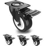 X 50 mm Rollen mit Bremse, 4 x Lenkrollen für Möbel/Transport, Möbelrollen, Schwerlastrollen,