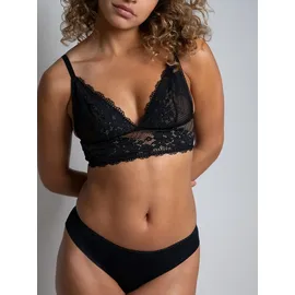 PASSIONATA Slip mit floraler Spitze Schwarz 38