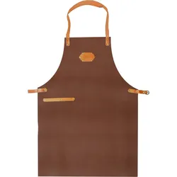 GrillX Braune Lederschürze, verstellbar.