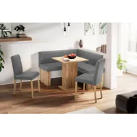 massivline & more Anna 2 130 x 83 x 130 cm Kunstleder grau/eiche