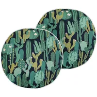 Beliani Gartenkissen Grün Textil, Füllung: Polyester, Rund 40x40 cm