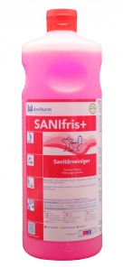 Dreiturm SANIfris+ Sanitärreiniger, Unterhaltsreiniger für den Sanitärbereich, 1 Liter - Rundflasche