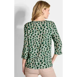 GOLDNER Elegante Viskosebluse mit Leo-Muster grau/grün 23