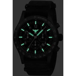 KHS PLABSSC.NB Herrenuhr Platoon Solar Chronograph Natoband Schwarz