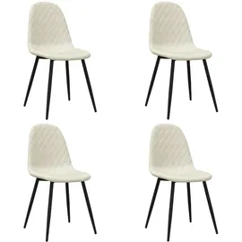 vidaXL Esszimmerstühle 4 Stk. Cremeweiß Samt