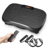 Dripex Vibrationsplatte, 3D Trainingsgerät mit 99 Vibrationsstufen, 5 Trainingsprogramme, Bluetooth Lautsprecher, Trainingsbänder
