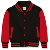 Just Hoods by AWDiS Varsity Jet Black/Fire Red 104
