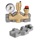 CALEFFI Kesselsicherheitsgruppe 1 Zoll bis 50 kW mit Isolierung und 3 bar Sicherheitsventil