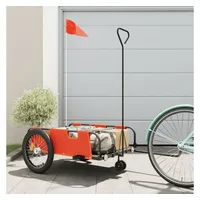 VidaXL Fahrradanhänger Orange und Schwarz Oxford-Gewebe & Eisen