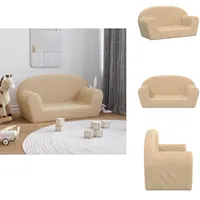 Vidaxl - Kindersofa 2-Sitzer Creme Weicher Plüsch - Kindersofa - Kindersofas - Kindercouch - Kinderzimmer Sofa
