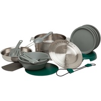 Stanley Adventure Full Kitchen Basecamp Kampingkochset 3,5 Liter - 21-teiliges Camping Kochgeschirr - Edelstahltopf mit Luftdurchlässigem Deckel - Kochset für Rucksacktouren, Wandern und Zelten