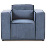 Fun Möbel Sessel Waldo Stoff Poso 1-St. 75 x 85 x 85 cm Blau