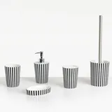 Beliani Badaccessoires Set 5-teilig Schwarz | Weiß