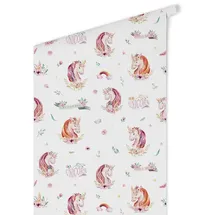 wall-art Mustertapete Kinderzimmer Vliestapete 0,48 m x 5,28 m Rosa/Mehrfarbig