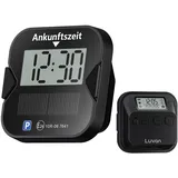 Luvan Elektronischer Parkzeittimer mit KBA und E-Mark Zulassung,Digitale Parkscheibe mit Doppelanzeigen, Elektrische Parkuhr mit Solarladung und Type-C, Automatische Parkerkennung, Automatische DST