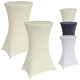 Baumarktplus 2x Stehtischhusse 60 cm beige Tischdecke Husse Bistrotisch Partytisch Stretch