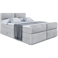 Altdecor Boxspringbett Hellgrau, Holzwerkstoff, Höhe ca. 20 cm 180x200