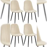 CLP 4er Set Esszimmerstuhl Baxter Samt I Gesteppter Küchenstuhl I Polsterstuhl Mit Metall-Gestell