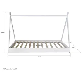 Homestyle4u Kinderbett Hausbett 90 x 200 cm Kiefer weiß