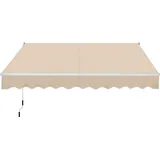 Yaheetech Manuelle Gelenkarmmarkise, Markise Klemmmarkise mit Handkurbel, Gelenkmarkise Wasserdicht, Sonnenmarkise Winkel Längeinstellung(5-35°) - Beige