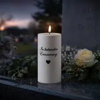 LED Grabkerze mit Schriftzug Deluxe Grablicht Trauerkerze Friedhofkerze H: 15cm