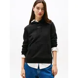 Tommy Hilfiger Tommy Jeans Tjw REG LINEAR HOODIE EXT Dw0dw21963 Kapuzenpullover, Black (Black), XS (34), schwarz, Sweatware, Obermaterial: 80% Baumwolle, 20% Polyester, unifarben, regular fit, Rippbündchen, Sweatshirts