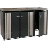 Proregal Mülltonnenverkleidung 125 x 196 x 84 cm schwarz