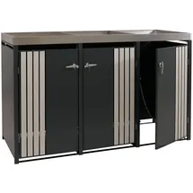 Proregal Mülltonnenverkleidung 125 x 196 x 84 cm schwarz