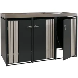 Proregal Mülltonnenverkleidung 125 x 196 x 84 cm schwarz