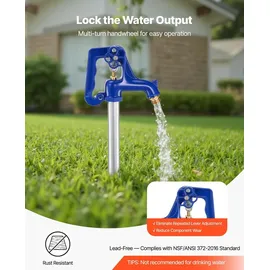 Vevor Frostsicherer Hofhydrant, 980 mm, Außenwasserhahn mit 304,8 mm Eingrabetiefe, G 3/4 Zoll Rohranschluss, Hebelgriff + Handrad, bleifreier Gartenhydrant für Bewässerung von Garten & Bauernhof