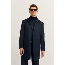 Bugatti Kurzmantel Kaschmir im Modern Fit mit Knopfleiste blau 50