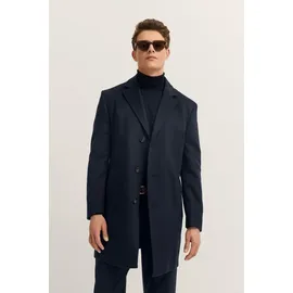 Bugatti Kurzmantel Kaschmir im Modern Fit mit Knopfleiste blau 50