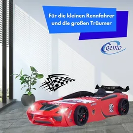 Coemo Kinderbett VENTO SPORT 90 x 200 cm Holz MDF rot