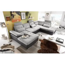 OSCA Wohnlandschaft Jakarta U inkl. Kissen Schwarz/Silber