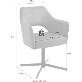 MCA Furniture Esszimmerstuhl Valletta Webstoff braun/schwarz 2er Set