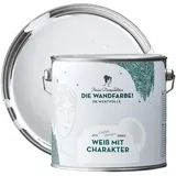 MissPompadour edelmatte Wandfarbe Weiß mit Charakter 2,5L - sehr hohe Deckkraft - geruchsneutrale, spritzfreie Farbe - atmungsaktive, wasserbasierte Innenfarbe/Deckenfarbe - Die Wertvolle