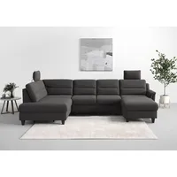 sit&more Wohnlandschaft SIT & MORE "Farö U-Form", grau (fango), B:325cm H:90cm T:187cm, Sofas, Wohnlandschaft, inklusive Federkern, wahlweise mit Bettfunktion und Bettkasten