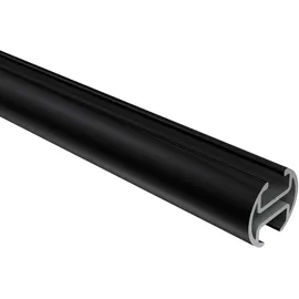Interdeco GARDINENSTANGE INNENLAUF Siteno Zoena 480 cm (geteilt in 3 x 160 cm), 3-läufig, 20 mm Ø Schwarz