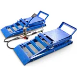 BITUXX 2 Auffahrrampen mit hydraulischem Wagenheber Blau MS-17208