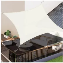 luxuskollektion Sonnensegel Wasserdicht Rechteckig UVSchutz Terrasse 4x4m Cremeweiß
